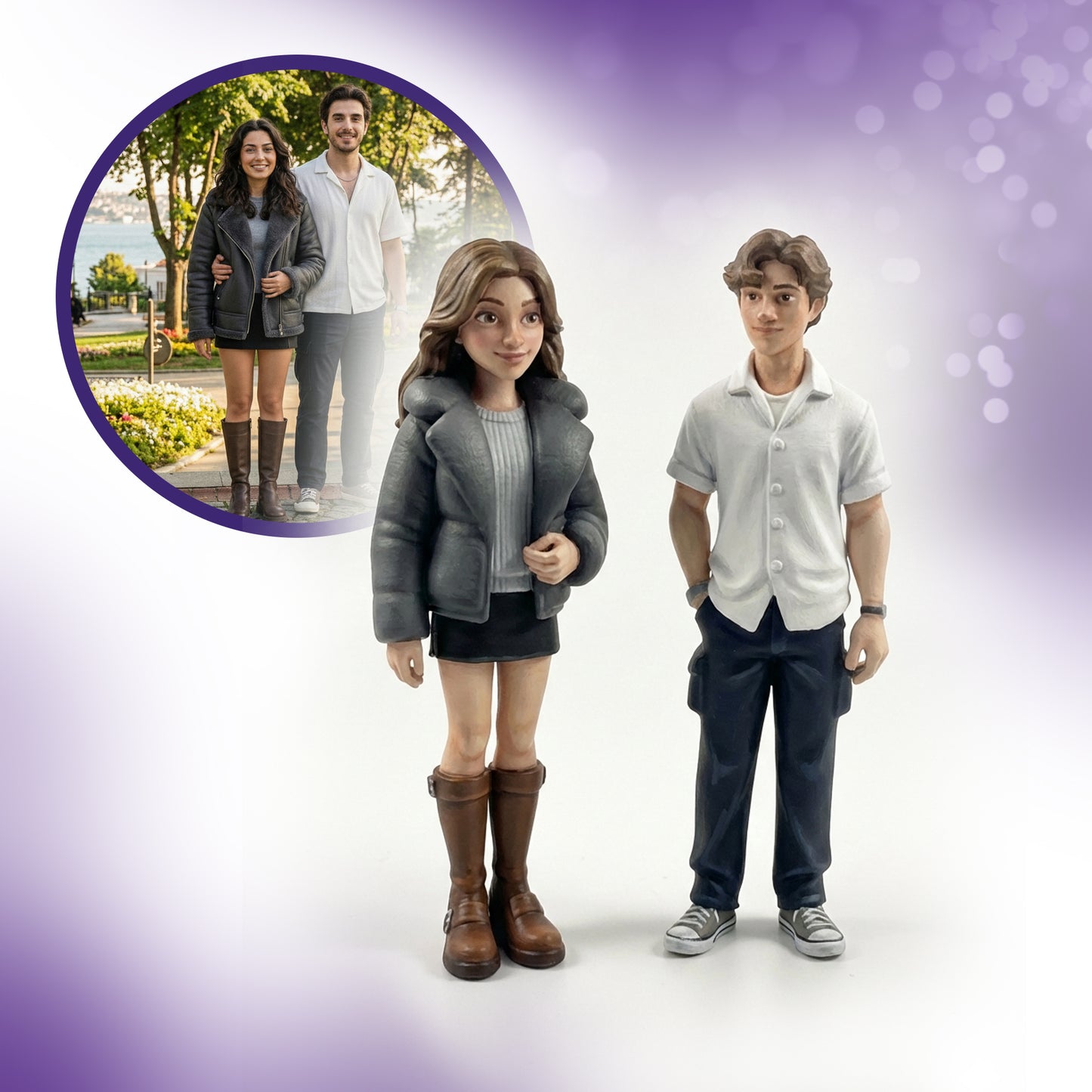Museum of us™ Kişiye özel 3 boyutlu Minyatür çift figürü